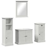 Casa si Gradina - Mobilier - Seturi de mobilier - Seturi baie - Set de mobilier pentru baie cu sertar cu raft Pe perete cu depozitare cu usa cu oglinda 3 pcs alb antichizat - Infinity.ro