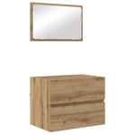 Casa si Gradina - Mobilier - Seturi de mobilier - Seturi baie - Set de mobilier pentru baie cu depozitare cu oglinda 3 pcs Stejar negru - Infinity.ro