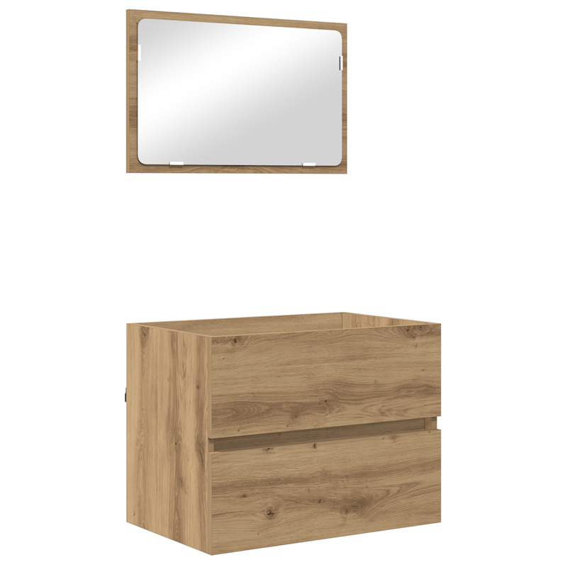 Casa si Gradina - Mobilier - Seturi de mobilier - Seturi baie - Set de mobilier pentru baie cu depozitare cu oglinda 3 pcs Stejar negru - Infinity.ro