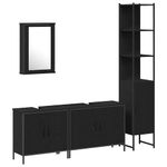 Casa si Gradina - Mobilier - Seturi de mobilier - Seturi baie - Set de Mobilier pentru Baie 4 Piese Negru Stejar Lemn Prelucrat - Infinity.ro