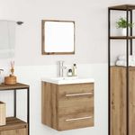 Casa si Gradina - Mobilier - Seturi de mobilier - Seturi baie - Set de mobilier pentru baie cu sertar Pe perete cu depozitare cu oglinda 2 pcs Stejar negru - Infinity.ro
