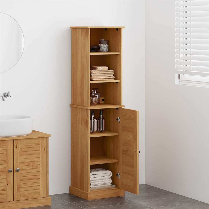 Casa si Gradina - Mobilier - Mobilier baie - Corpuri baie - Set de mobilier pentru baie cu raft 2 pcs Marou si Marou miere - Infinity.ro