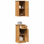 Casa si Gradina - Mobilier - Mobilier baie - Corpuri baie - Set de mobilier pentru baie 2 pcs Marou si Marou miere - Infinity.ro