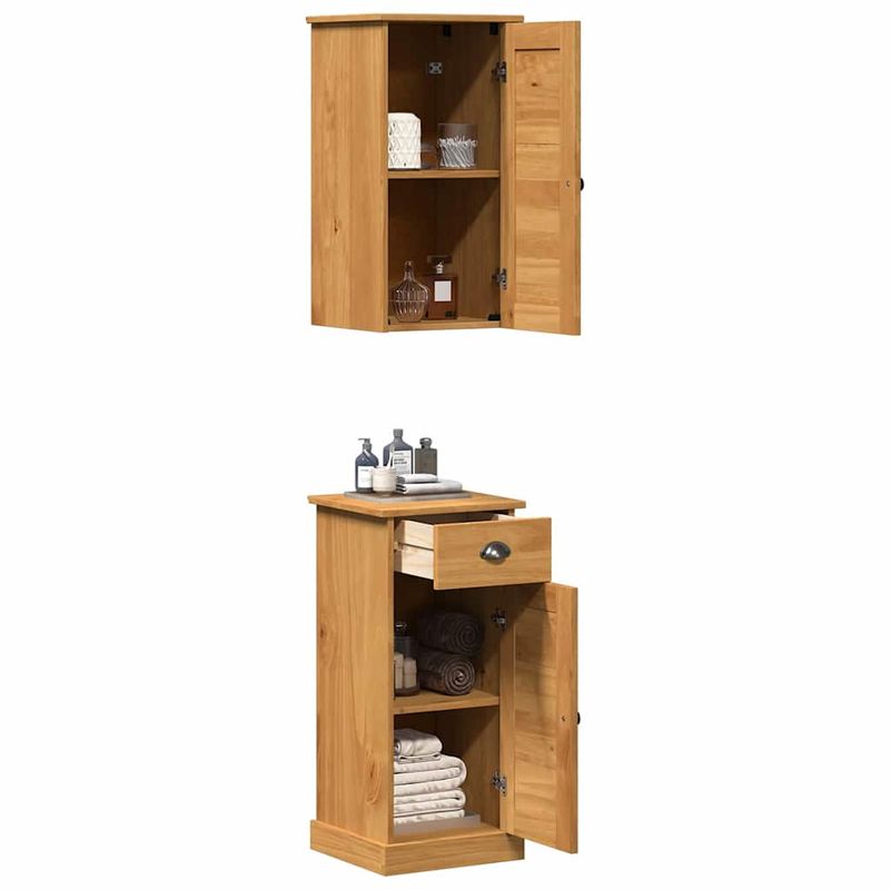 Casa si Gradina - Mobilier - Mobilier baie - Corpuri baie - Set de mobilier pentru baie 2 pcs Marou si Marou miere - Infinity.ro