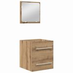 Casa si Gradina - Mobilier - Seturi de mobilier - Seturi baie - Set de mobilier pentru baie cu sertar Pe perete cu depozitare cu oglinda 2 pcs Stejar negru - Infinity.ro