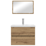 Casa si Gradina - Mobilier - Seturi de mobilier - Seturi baie - Set de mobilier pentru baie cu depozitare cu oglinda 3 pcs Stejar negru - Infinity.ro