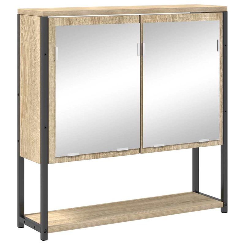 Casa si Gradina - Mobilier - Seturi de mobilier - Seturi baie - Set de mobilier pentru baie cu raft Pe perete cu depozitare cu usa 3 pcs Stejar sonoma - Infinity.ro