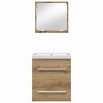 Casa si Gradina - Mobilier - Seturi de mobilier - Seturi baie - Set de mobilier pentru baie cu sertar Pe perete cu depozitare cu oglinda 2 pcs Stejar negru - Infinity.ro