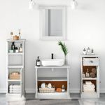 Casa si Gradina - Mobilier - Seturi de mobilier - Seturi baie - Set de mobilier pentru baie cu sertar cu raft Pe perete cu depozitare cu usa cu oglinda 3 pcs alb antichizat - Infinity.ro