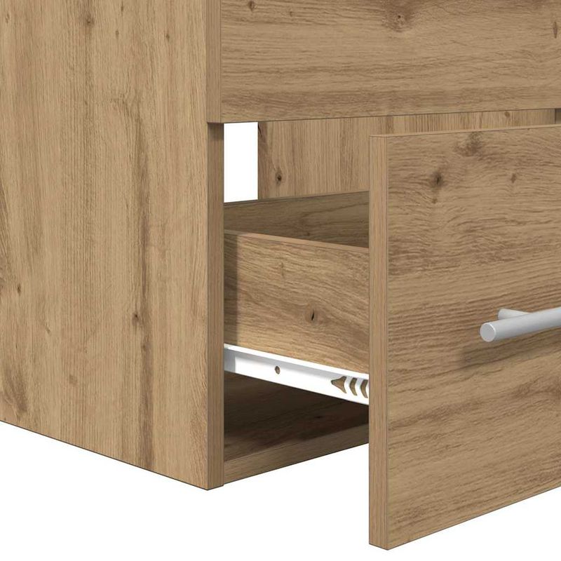 Casa si Gradina - Mobilier - Seturi de mobilier - Seturi baie - Set de mobilier pentru baie cu sertar Pe perete cu depozitare cu oglinda 2 pcs Stejar negru - Infinity.ro