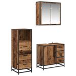 Casa si Gradina - Mobilier - Seturi de mobilier - Seturi baie - Set de mobilier pentru baie 3 pcs Lemn vechi 35 x 37.5 x 100 cm - Infinity.ro