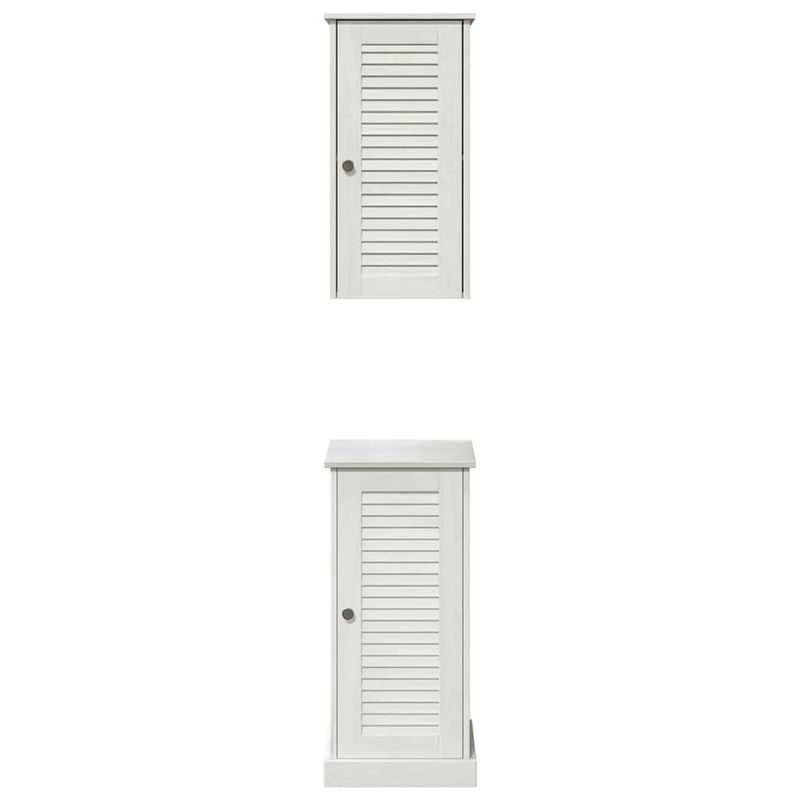 Casa si Gradina - Mobilier - Mobilier baie - Corpuri baie - Set de mobilier pentru baie cu raft cu depozitare cu usa 2 pcs alb antichizat - Infinity.ro