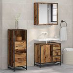 Casa si Gradina - Mobilier - Seturi de mobilier - Seturi baie - Set de mobilier pentru baie 3 pcs Lemn vechi 35 x 37.5 x 100 cm - Infinity.ro