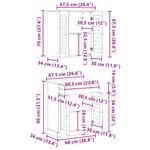 Casa si Gradina - Mobilier - Mobilier baie - Corpuri baie - Set de mobilier pentru baie 2 pcs Maro 67.5 x 34 x 80 cm - Infinity.ro