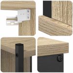 Casa si Gradina - Mobilier - Seturi de mobilier - Seturi baie - Set de mobilier pentru baie cu raft Pe perete cu depozitare cu usa cu oglinda 4 pcs Stejar sonoma - Infinity.ro