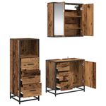Casa si Gradina - Mobilier - Seturi de mobilier - Seturi baie - Set de mobilier pentru baie 3 pcs Lemn vechi 35 x 37.5 x 100 cm - Infinity.ro