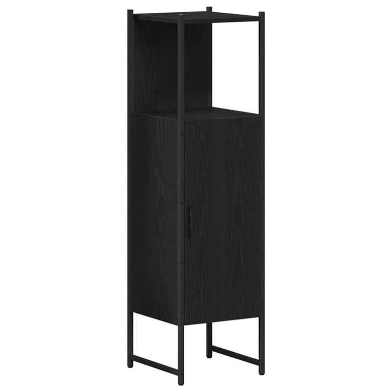 Casa si Gradina - Mobilier - Seturi de mobilier - Seturi baie - Set de Mobilier pentru Baie 4 Piese Negru Stejar Lemn Prelucrat - Infinity.ro