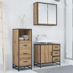 Casa si Gradina - Mobilier - Seturi de mobilier - Seturi baie - Set de mobilier pentru baie cu sertar 3 pcs stejar artizanal - Infinity.ro