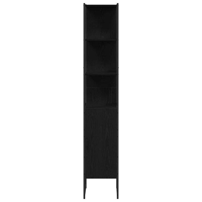 Casa si Gradina - Mobilier - Seturi de mobilier - Seturi baie - Set de Mobilier pentru Baie 4 Piese Negru Stejar Lemn Prelucrat - Infinity.ro