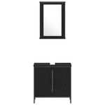 Casa si Gradina - Mobilier - Seturi de mobilier - Seturi baie - Set de Mobilier pentru Baie 4 Piese Negru Stejar Lemn Prelucrat - Infinity.ro