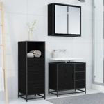 Casa si Gradina - Mobilier - Seturi de mobilier - Seturi baie - Set de mobilier pentru baie cu sertar cu usa 3 pcs Stejar negru - Infinity.ro