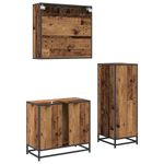Casa si Gradina - Mobilier - Seturi de mobilier - Seturi baie - Set de mobilier pentru baie 3 pcs Lemn vechi 35 x 37.5 x 100 cm - Infinity.ro