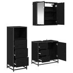Casa si Gradina - Mobilier - Seturi de mobilier - Seturi baie - Set de mobilier pentru baie cu sertar cu usa 3 pcs Stejar negru - Infinity.ro