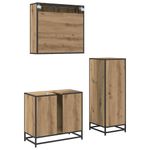 Casa si Gradina - Mobilier - Seturi de mobilier - Seturi baie - Set de mobilier pentru baie cu sertar 3 pcs stejar artizanal - Infinity.ro