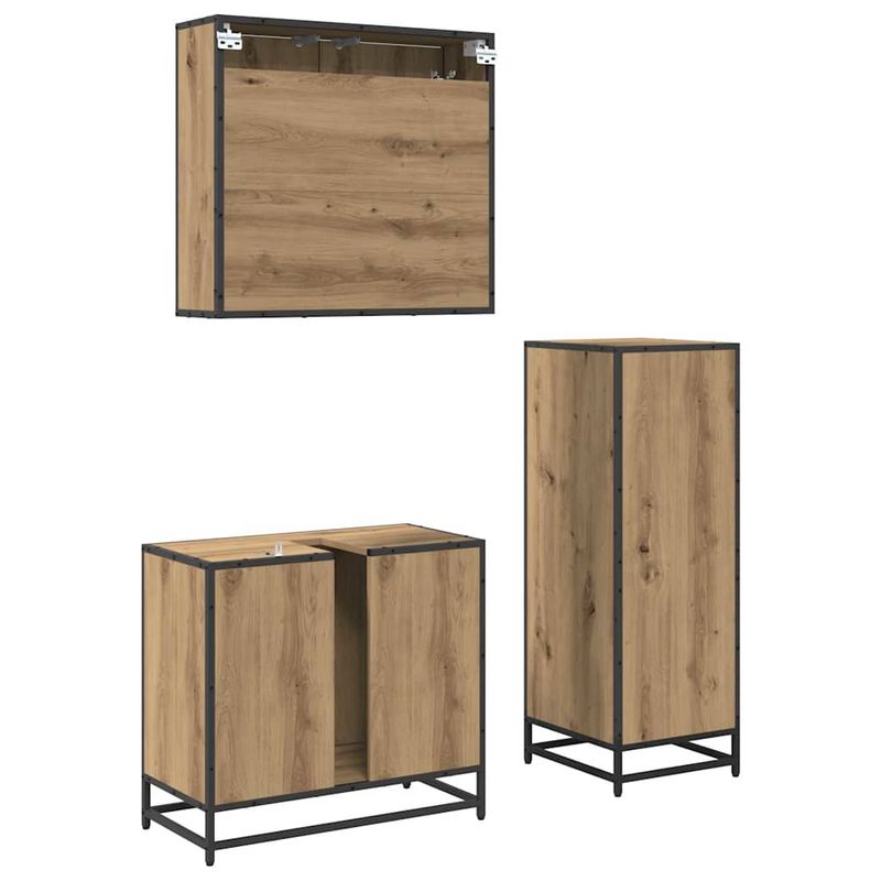Casa si Gradina - Mobilier - Seturi de mobilier - Seturi baie - Set de mobilier pentru baie cu sertar 3 pcs stejar artizanal - Infinity.ro