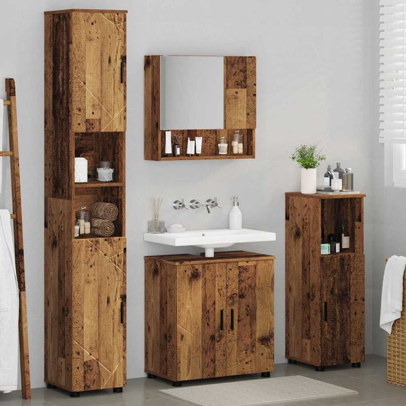 Casa si Gradina - Mobilier - Mobilier baie - Corpuri baie - Set de mobilier pentru baie 4 pcs Lemn vechi 61 x 35 x 64 cm - Infinity.ro