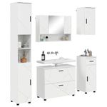 Casa si Gradina - Mobilier - Seturi de mobilier - Seturi baie - Set de mobilier pentru baie cu sertar 5 pcs Alb foarte lucios - Infinity.ro