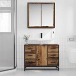 Casa si Gradina - Mobilier - Seturi de mobilier - Seturi baie - Set de mobilier pentru baie 2 pcs Lemn vechi 80 x 33 x 60 cm - Infinity.ro
