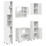 Casa si Gradina - Mobilier - Mobilier baie - Corpuri baie - Set de mobilier pentru baie Pe perete 5 pcs Alb 61 x 35 x 64 cm - Infinity.ro