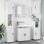 Casa si Gradina - Mobilier - Mobilier baie - Corpuri baie - Set de mobilier pentru baie Pe perete 5 pcs Alb 61 x 35 x 64 cm - Infinity.ro