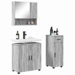 Casa si Gradina - Mobilier - Mobilier baie - Corpuri baie - Set de mobilier pentru baie 3 pcs sonoma gri 61 x 35 x 64 cm - Infinity.ro