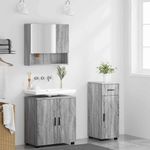 Casa si Gradina - Mobilier - Mobilier baie - Corpuri baie - Set de mobilier pentru baie 3 pcs sonoma gri 61 x 35 x 64 cm - Infinity.ro