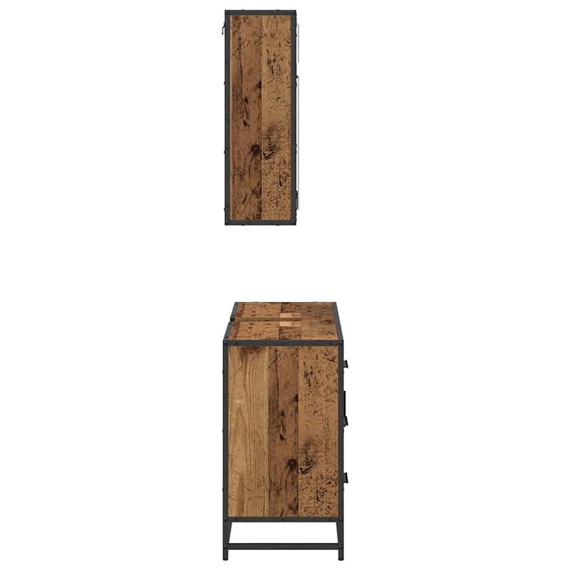 Casa si Gradina - Mobilier - Seturi de mobilier - Seturi baie - Set de mobilier pentru baie 2 pcs Lemn vechi 80 x 33 x 60 cm - Infinity.ro