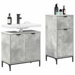 Casa si Gradina - Mobilier - Seturi de mobilier - Seturi baie - Set de mobilier pentru baie 2 pcs Gri beton 39.5 x 36 x 88 cm - Infinity.ro