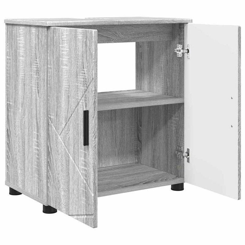 Casa si Gradina - Mobilier - Mobilier baie - Corpuri baie - Set de mobilier pentru baie 3 pcs sonoma gri 61 x 35 x 64 cm - Infinity.ro
