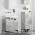 Casa si Gradina - Mobilier - Seturi de mobilier - Seturi baie - Set de mobilier pentru baie 2 pcs Gri beton 39.5 x 36 x 88 cm - Infinity.ro