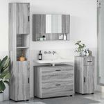 Casa si Gradina - Mobilier - Seturi de mobilier - Seturi baie - Set de mobilier pentru baie 4 pcs sonoma gri 30 x 35 x 192 cm - Infinity.ro