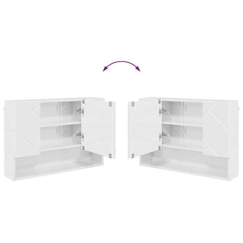 Casa si Gradina - Mobilier - Seturi de mobilier - Seturi baie - Set de mobilier pentru baie cu sertar 5 pcs Alb foarte lucios - Infinity.ro