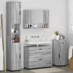 Casa si Gradina - Mobilier - Seturi de mobilier - Seturi baie - Set de mobilier pentru baie 4 pcs sonoma gri 30 x 35 x 192 cm - Infinity.ro