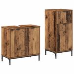 Casa si Gradina - Mobilier - Seturi de mobilier - Seturi baie - Set de mobilier pentru baie 2 pcs Lemn vechi 39.5 x 36 x 88 cm - Infinity.ro