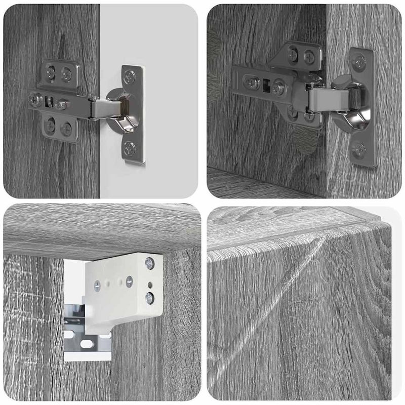 Casa si Gradina - Mobilier - Seturi de mobilier - Seturi baie - Set de mobilier pentru baie 4 pcs sonoma gri 30 x 35 x 192 cm - Infinity.ro