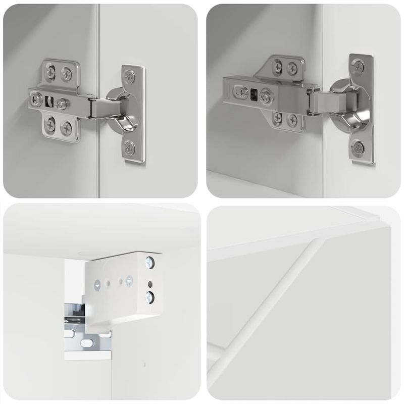 Casa si Gradina - Mobilier - Mobilier baie - Corpuri baie - Set de mobilier pentru baie Pe perete 5 pcs Alb 61 x 35 x 64 cm - Infinity.ro