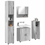 Casa si Gradina - Mobilier - Mobilier baie - Corpuri baie - Set de mobilier pentru baie 4 pcs sonoma gri 61 x 35 x 64 cm - Infinity.ro