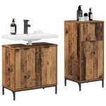 Casa si Gradina - Mobilier - Seturi de mobilier - Seturi baie - Set de mobilier pentru baie 2 pcs Lemn vechi 39.5 x 36 x 88 cm - Infinity.ro