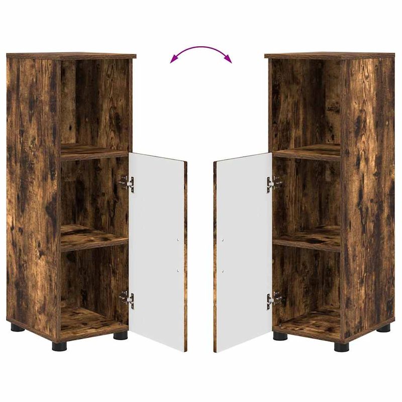 Casa si Gradina - Mobilier - Mobilier baie - Corpuri baie - Set de mobilier pentru baie 5 pcs Stejar afumat 61 x 35 x 64 cm - Infinity.ro