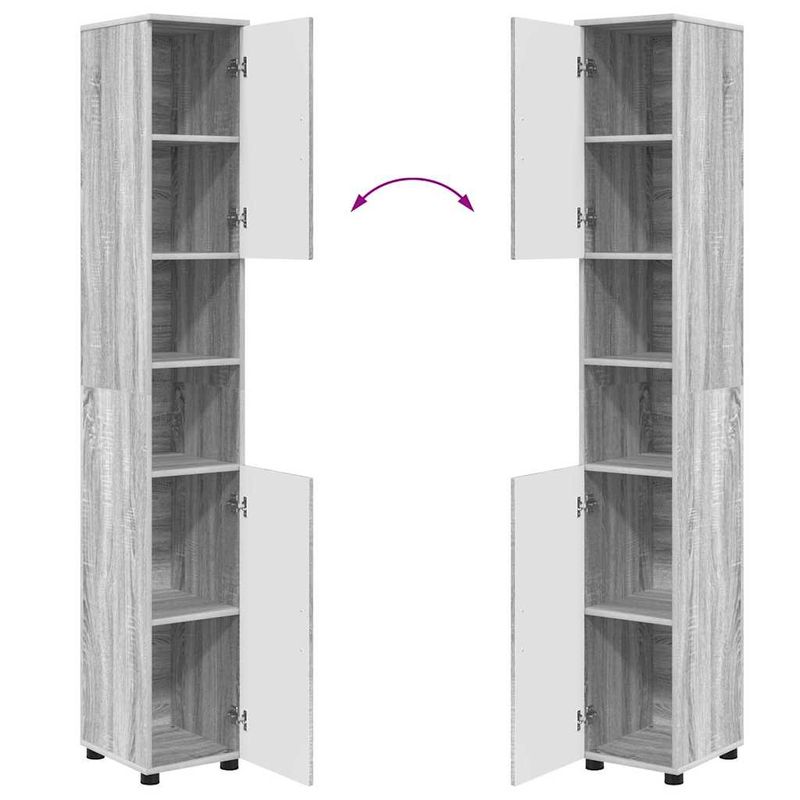 Casa si Gradina - Mobilier - Seturi de mobilier - Seturi baie - Set de mobilier pentru baie 4 pcs sonoma gri 30 x 35 x 192 cm - Infinity.ro